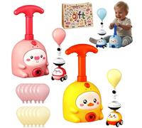 Animal Air Powered Balloon Car Toy, Balloon Launcher Toy Set with Manual Pump, 2-in-1 Flying & Racing Car, DIY Physics Learning Fun for Kids Ages 3-8, Perfect Party Favors & Birthday Gift (B-1)