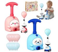 Animal Air Powered Balloon Car Toy, Balloon Launcher Toy Set with Manual Pump, 2-in-1 Flying & Racing Car, DIY Physics Learning Fun for Kids Ages 3-8, Perfect Party Favors & Birthday Gift (A-1)