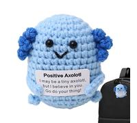 Animal Amigurumi Axolotl - Jouet cousu, peluche originale | Créature tricotée amicale, Figurine d'encouragement avec message positif, mignon compagnon fait à la main comme accessoire décoratif