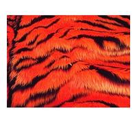 Animal Amusant Faux Fourrure Tissu Matière - ORANGE TANGO TIGRE - Orange, 1Mtr - 150cmx100cm