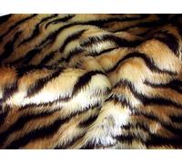 Animal Amusant Faux Fourrure Tissu Matière - TIGRE - Marron, 1 Mètre - 150cm x 100cm