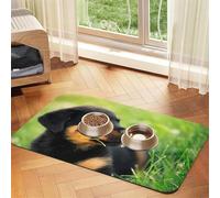Animal Animal Cute Dog Puppy Rottweiler,Waterproof Pet Feeding Mat,PU Leather Placemats for Cat Dog Water Bowl,Food Mats,40x60cm