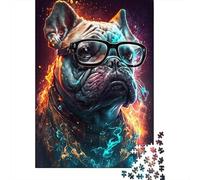 Animal Art Dog Puzzle 1000 Pièces Cadeau Unique Jeu Éducatif Challenge Toy À De Qualité Supérieure Peinture Art pour Adultes Enfants 1000pcs (38x26cm)