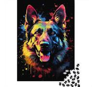 Animal Art Dog Puzzles 1000 Pièces Cadeau Unique Jeu Éducatif Challenge Toy À De Qualité Supérieure Peinture Art pour Adultes Enfants 1000pcs (38x26cm)
