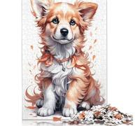 Animal Art Dog Puzzles 1000 Pièces Cadeau Unique Jeu Éducatif Défi Jouet À De Qualité Supérieure Peinture Art pour Adultes Et Enfants À Partir De 14 Ans 1000pcs (75x50cm)