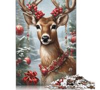Animal Art Elk Puzzles 1000 Pièces Cadeau Unique Jeu Éducatif Challenge Toy À De Qualité Supérieure Peinture Art pour Adultes Et Enfants À Partir De 14 Ans 1000pcs (75x50cm)