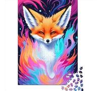 Animal Art Fox Puzzle 1000 Pieces Cadeau Unique Jeu Éducatif Challenge Toy À De Qualité Supérieure Peinture Art pour Adultes Et Enfants À Partir De 14 Ans 1000pcs (38x26cm)