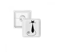 Animal Art Silhouette Amateur de Chat Noir Halloween PBT Keycaps pour Clavier mécanique Blanc OEM sans Marquage d'impression R3 Multicolore