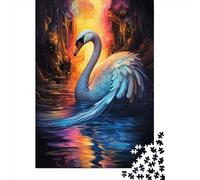 Animal Art Swan Puzzles 1000 Pieces Cadeau Unique Jeu Éducatif Challenge Toy À De Qualité Supérieure Peinture Art pour Adultes Et Enfants 1000pcs (38x26cm)