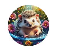 Animal Artwork Plaque en métal Hérisson dans le bol d'eau
