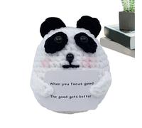 Animal au crochet positif, soutien émotionnel Panda Crochet | Jouet tricoté pour l’ornement tricoté de soutien à l’obtention du diplôme,Panda Doll Crochet Figure Salle d’étude, Chambre à coucher, Entr