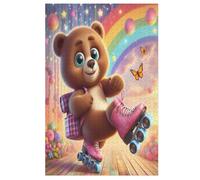 Animal Bear Puzzles en Bois 1000 Pièces Adultes, Poster Jigsaw Puzzle, Design Unique Jouet ÉduChatif pour Adolescents Et Enfants （78×53cm）