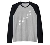 Animal Bear Tracks Chemin de Sentier Diagonal Empreintes de Pattes Manche Raglan