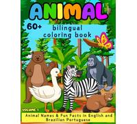 Animal Bilingual Coloring Book Animal Names & Fun Facts in English and Brazilian Portuguese: Kids Coloring (8.5x11)