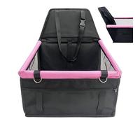 Animal Car Seat, Waterproof Dog Carrier, Puppy Car Seat with Storage Pocket, Mesh Window, Removable Washable Travel Safety Bed, Adjustable Seatbelt Buckle 15.75x14.57x16.93 inches
