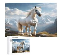 Animal Cheval - Puzzle en Bois Adulte 1000 P - Challenge Puzzles - Adultes Et Enfants À Partir De 12 Ans （75×50cm）