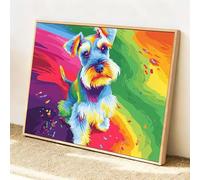 Animal Chien Peinture Numero Adulte, Activité Manuelle Adulte Peinture Numero Kit avec Pinceaux et Acryliques, Creatif Paint by Numbers Kits, Halloween Noel Tableau Decoration Murale 110x80cm Q-o-661