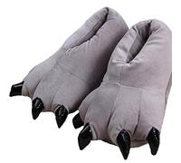 Animal Claw pantoufles patte chaussures pour enfants et adultes Hiver chaud Unisexe Doux Flanelle Dinosaure Griffe Pantoufles Maison Cosplay,M,gray