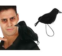 Animal corbeau accessoire d'épaule Halloween décoration gothique noir oiseaux mystique polar corbeau symbole horreur accessoire fantaisie élément, couleur : noir