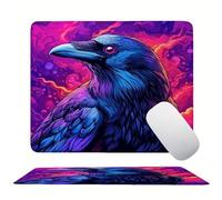 Animal Corbeau Tapis de Souris 290 x 240 mm, Tapis de Souris Gaming, avec Bords Cousus, Base en Caoutchouc Antidérapante, Glisse Ultra-Douce et Un Suivi Optimal, pour Travail à Domicile s0z-495