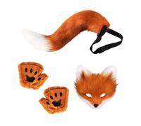 Animal Cosplay Masque | Costume Prop with Tail and Animal Paw Gloves
