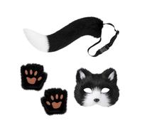 Animal Cosplay Masque | Costume Prop with Tail and Animal Paw Gloves