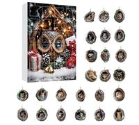 Animal Countdown Calendar - 24 Days Fun Holiday Countdown, Calendar with 2D Acrylic Bear Ornaments, Festive Collectible Décor, Ideal for Animal Lovers, Christmas Accessory, 10.24x7.09x1.18 Inch