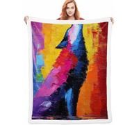 Animal Couverture Hiver 130x150cm Couverture Lestée Loup, Couverture Chaude et Confortable, Super Douce et Moelleuse, Fleece Blanket Lavable à la Machine Facile à Manipuler, Chambre à CoucherA-5316