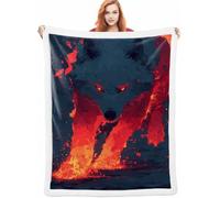 Animal Couverture Lestée 100x130cm, Loup Chaise Blankets, Douce Chaude Hiver Couvertures de Canapé et Grand Plaids Chaude et Douillet, Fleece Blanket pour Chambre à Coucher, Bureau, Cadeau A-1018