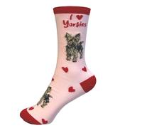 Animal Crackers Chaussettes I Love Dogs, Yorkie, taille unique