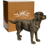 Animal Crackers Figurine Labrador debout de la gamme Leonardo Reflections Bronzed, dans une boîte cadeau dorée