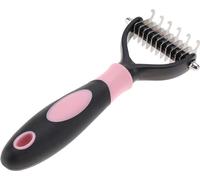Animal de compagnie 2 -côté professionnel nœud chien brosse de nettoyage épilation peignes outil de soins (rose)