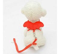 Animal de Compagnie Ange Mignon de Chien Collier et Laisse Set Chaton Chiot Plomb Aile Ceinture réglable Harnais Chien Accessoires for Animaux, Taille: M (Rouge) (Color : Red)