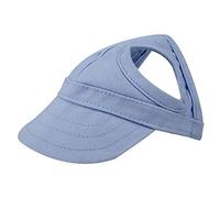 Animal de compagnie chien chat Baseball Casquette d'extérieur Sunbonnet - Rayures réglables - Été - Voyage - Chapeau de sport - Emballage réutilisable - Socialme-eu (bleu)