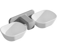 Animal de compagnie double gamelle gamelle chat chien gamelle inclinée pour petit bol, couleur:blanc