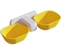 Animal de compagnie double gamelle gamelle chat chien inclinée pour petit bol, couleur:jaune
