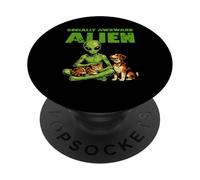 Animal de Compagnie Extraterrestre Amusant, Chat et Chien, créature Spatiale drôle et socialement maladroite PopSockets PopGrip Adhésif