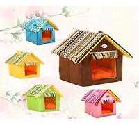 Animal de Compagnie Nid Chiot Pliable Chien Chat Lapin Chiot Doux Maison lit Panier Coussin de chenil avec Coussin en Peluche Chaud Petit Animal de Compagnie avec Coussin (Color : Pink)