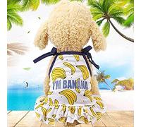 Animal de Compagnie Paulclub Fruit Pet T-Shirt imprimé de Chiot de Chat Mignon Jupe Fruit, Taille: XS (Vest-Ananas) (Color : Skirt-Banana)