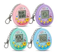Animal de Compagnie Virtuel 4PCS Console de Jeu Numérique Portable Mini Jouets Électroniques avec Porte-clés Jeu de Poche Éducatif Puzzle Cadeau pour Enfants 4 Couleurs Aléatoires