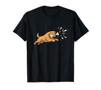 Animal de Dessin animé Crazy Running Dog Chasing Bone T-Shirt