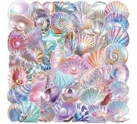 Animal de la Mer Stickers, 50pcs Autocollants Coquillage, Gommettes Thème Animaux Marins, Stickers Autocollants Marin, Coquillage Sticker, pour Journal, Cartes, Ordinateur, Album, Artisanat