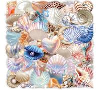 Animal de la Mer Stickers, 60pcs Autocollants Coquillage, Gommettes Thème Animaux Marins, Stickers Autocollants Marin, Coquillage Sticker, pour Journal, Cartes, Ordinateur, Album, Artisanat