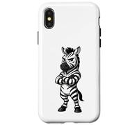 Animal de Safari drôle de Dessin animé Cool Zebra Coque pour iPhone X/XS
