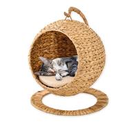 animal-design Hanoi Fauteuil suspendu en jacinthe d'eau avec support et niche pour chat