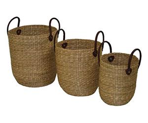 animal-design Panier de rangement Monika en mer avec poignées en osier naturel