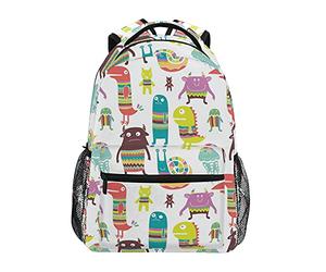 Animal Dessin Animé Panique Blanc Cartable Sac à Dos Ecole étudiant Scolaire d'ordinateur pour Voyage Ados Filles Garçons Enfant