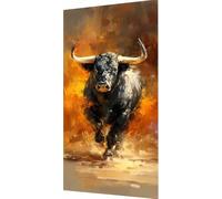 Animal Diamond Painting Adulte, 5D Diamond Painting Bœuf Peinture Diamant Adulte Enfant Bricolage Cristal Strass Point de Croix Broderie Diamant Kit Complet, Décoration Murale Cadeau 70x140cm h2-s3