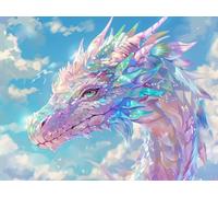 Animal Diamond Painting Adulte,5D Diamond Painting Kit Complet, Ronde Diamond Peinture Le Dragon Images Cristal Débutant Art Set Cadeau Femme pour Décoration Halloween Murale Maison 36x48in y0l-921