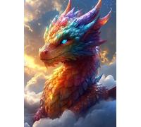 Animal Diamond Painting Adulte Enfant, 5D DIY Broderie Diamant Kit Complet Dinosaure Loisirs Créatifs Adultes, Peinture Diamant Strass Point de Croix Painting pour Maison Décor Cadeaux 70x100cm c-919